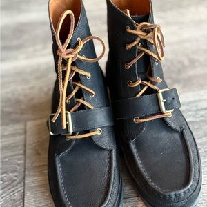Ralph Lauren Black Ranger Leather Men's Boots